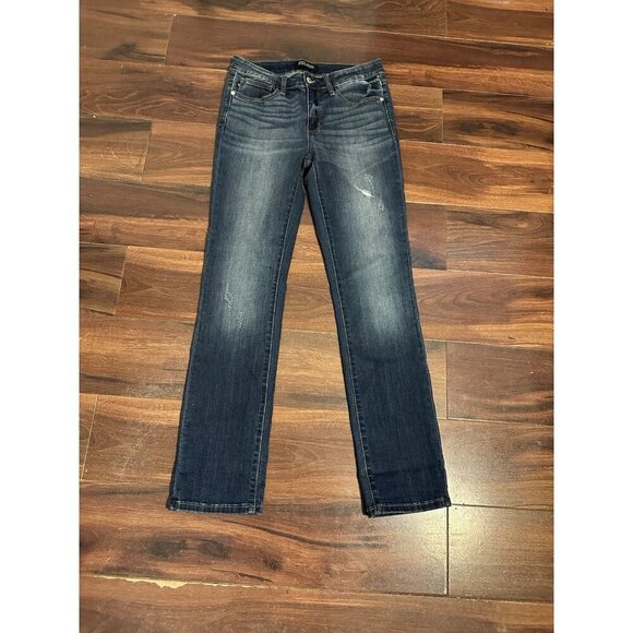 Judy Blue Womens Distressed Straight Leg Blue Denim Jeans size 29 style JB8277DK - Picture 1 of 12